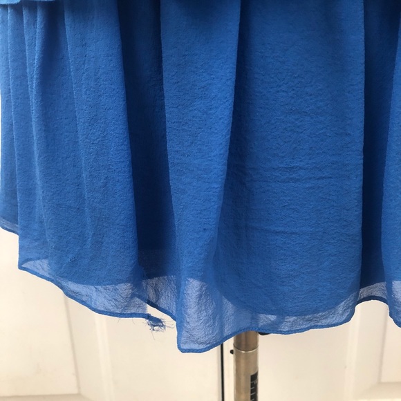 BCBG Maxazria Light Blue Silk Chiffon Sequin Pleated Cocktail Dress | Size 0 - Picture 7 of 12